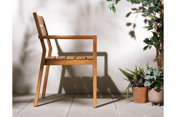Delia teak karmstol natur Brafab
