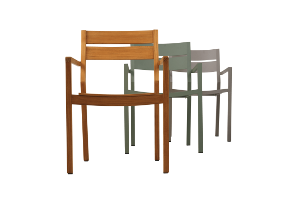 Delia teak karmstol natur Brafab