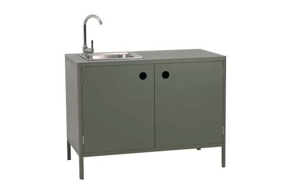 Kelia utekök med diskbänk o kran nordic green Brafab