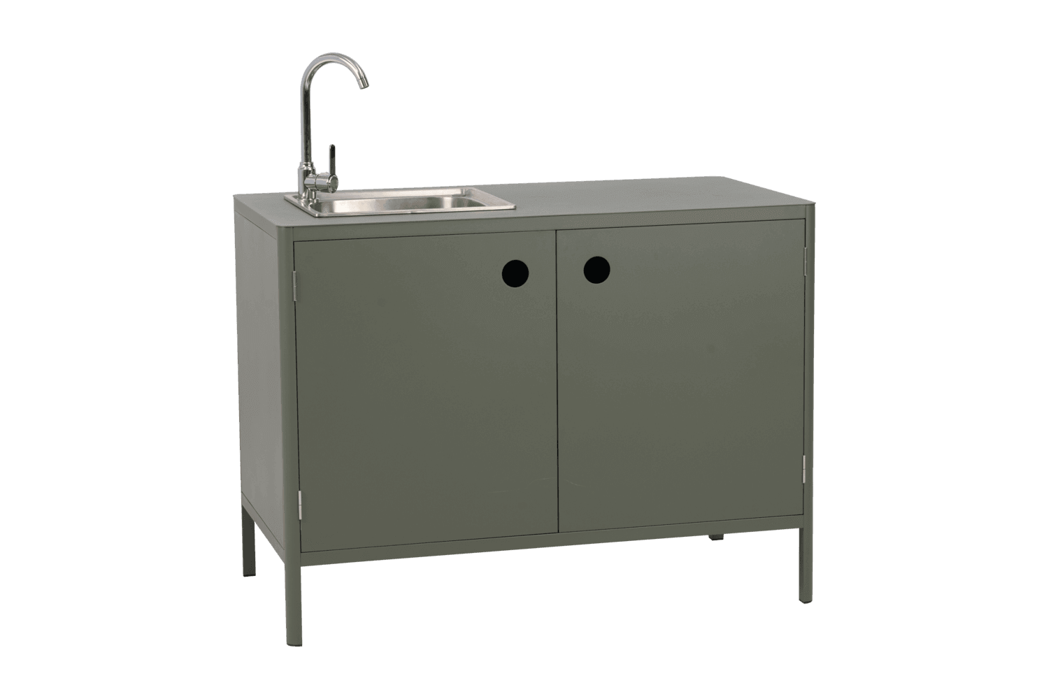 Kelia utekök med diskbänk o kran nordic green Brafab