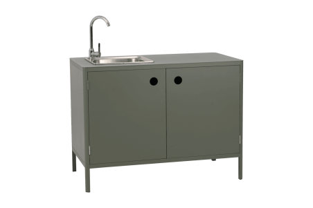 Kelia utekök med diskbänk o kran nordic green Brafab