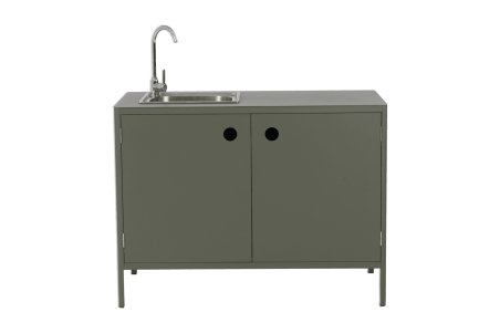 Kelia utekök med diskbänk o kran nordic green Brafab