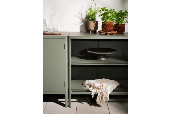 Kelia utekök med diskbänk o kran nordic green Brafab