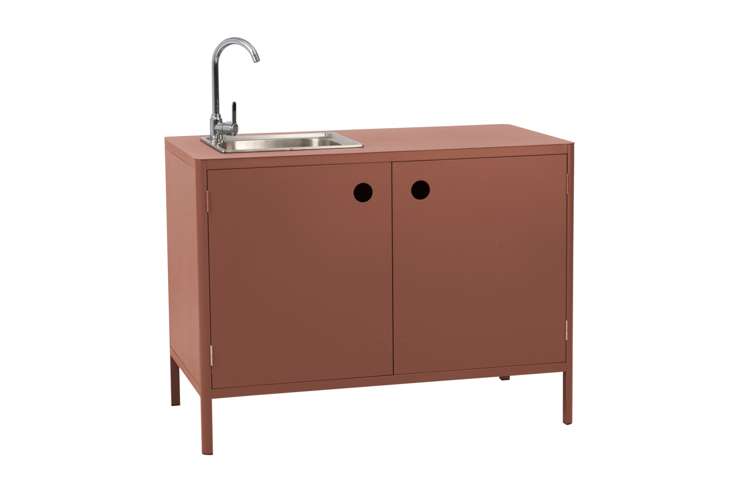 Kelia utekök med diskbänk o kran zin red Brafab