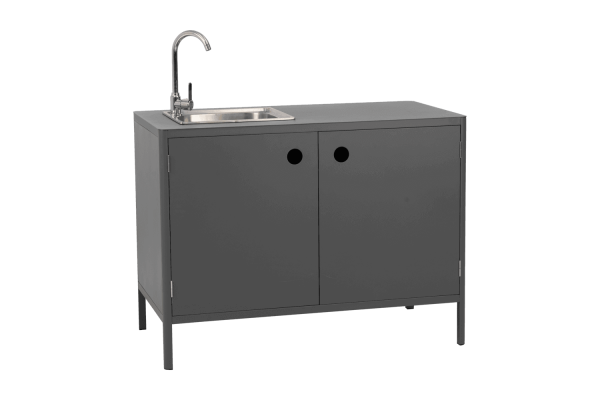 Kelia utekök med diskbänk o kran antracit Brafab