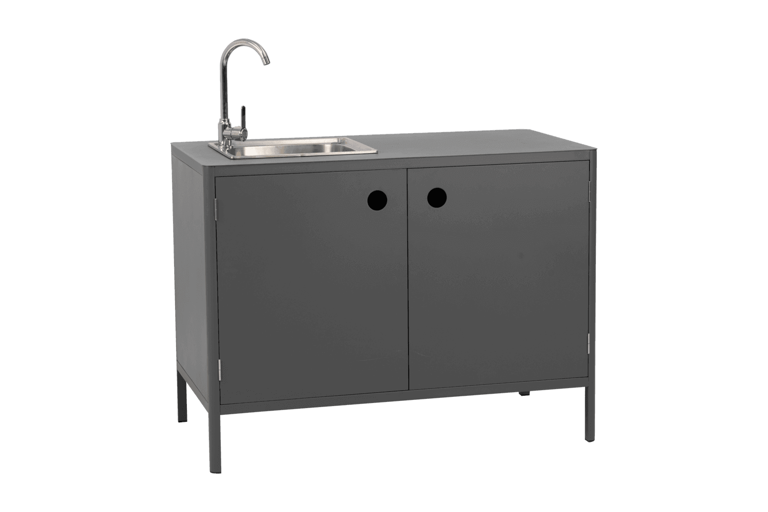 Kelia utekök med diskbänk o kran antracit Brafab