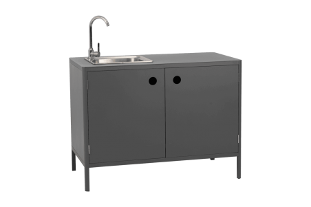 Kelia utekök med diskbänk o kran antracit Brafab