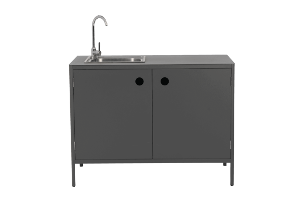 Kelia utekök med diskbänk o kran antracit Brafab