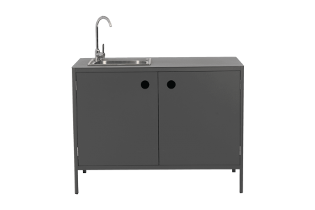 Kelia utekök med diskbänk o kran antracit Brafab