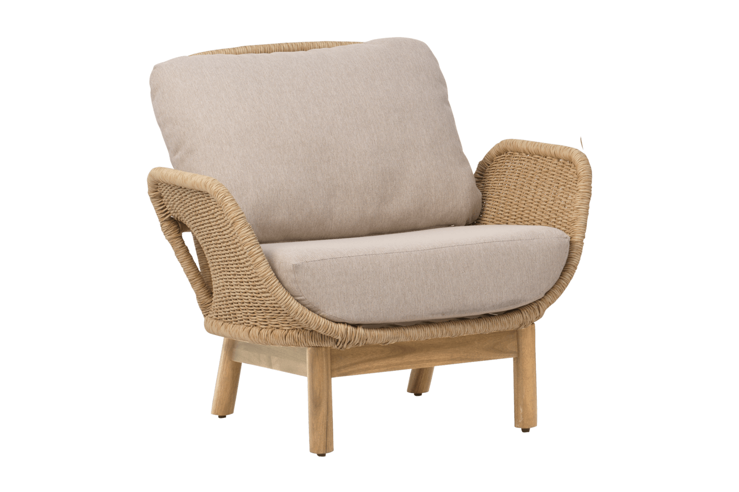 Lily fåtölj twist straw/plush wheat Brafab