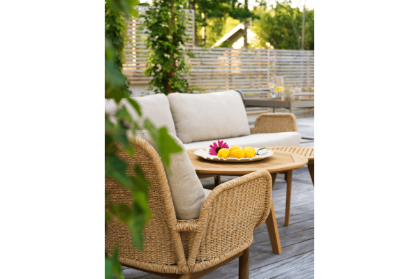 Lily fåtölj twist straw/plush wheat Brafab