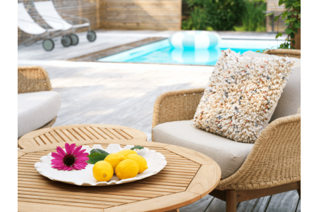 Lily fåtölj twist straw/plush wheat Brafab