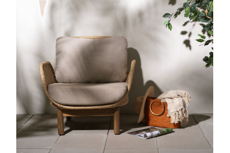 Lily fåtölj twist straw/plush wheat Brafab