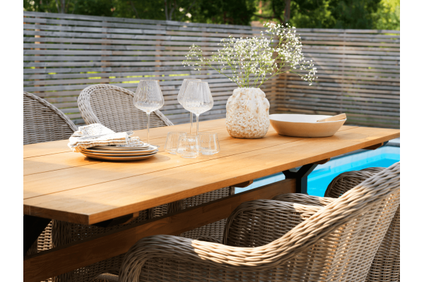 Mark matbord 230x95x73 cm svart/teak Brafab