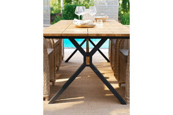 Mark matbord 230x95x73 cm svart/teak Brafab