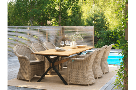 Mark matbord 230x95x73 cm svart/teak Brafab