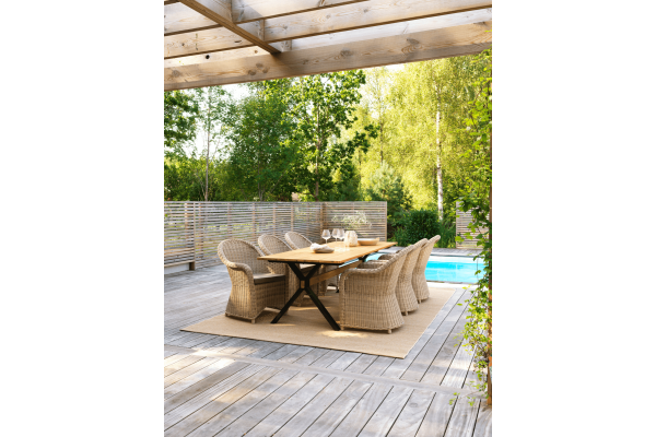 Mark matbord 230x95x73 cm svart/teak Brafab