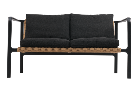 Motty 2-sits soffa svart/teddy black Brafab