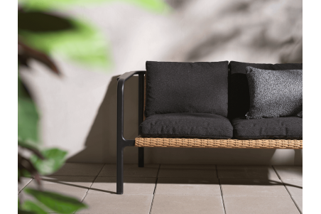 Motty 2-sits soffa svart/teddy black Brafab