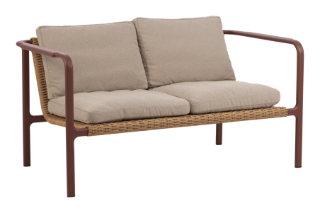 Motty 2-sits soffa zin red/teddy beige Brafab
