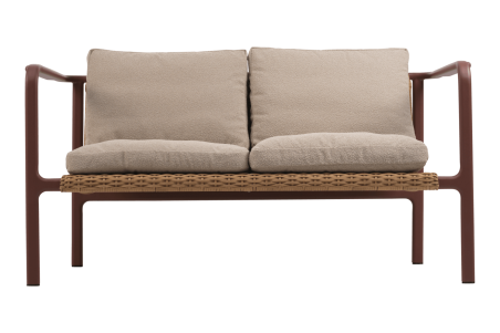 Motty 2-sits soffa zin red/teddy beige Brafab