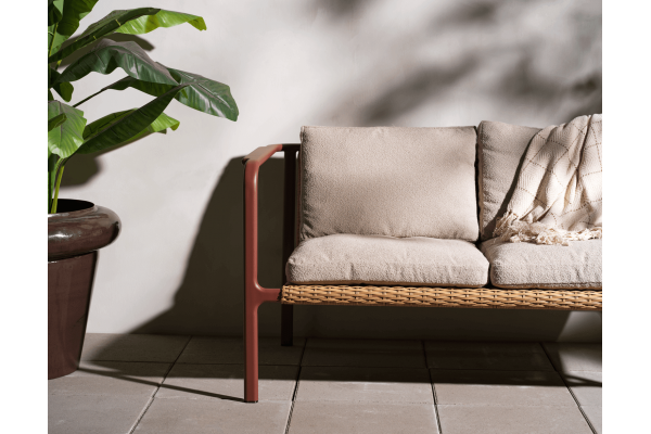 Motty 2-sits soffa zin red/teddy beige Brafab