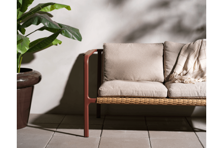 Motty 2-sits soffa zin red/teddy beige Brafab