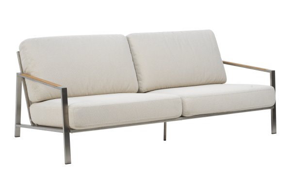 Naos 2,5-sits soffa rostfritt stål/dot beige Brafab