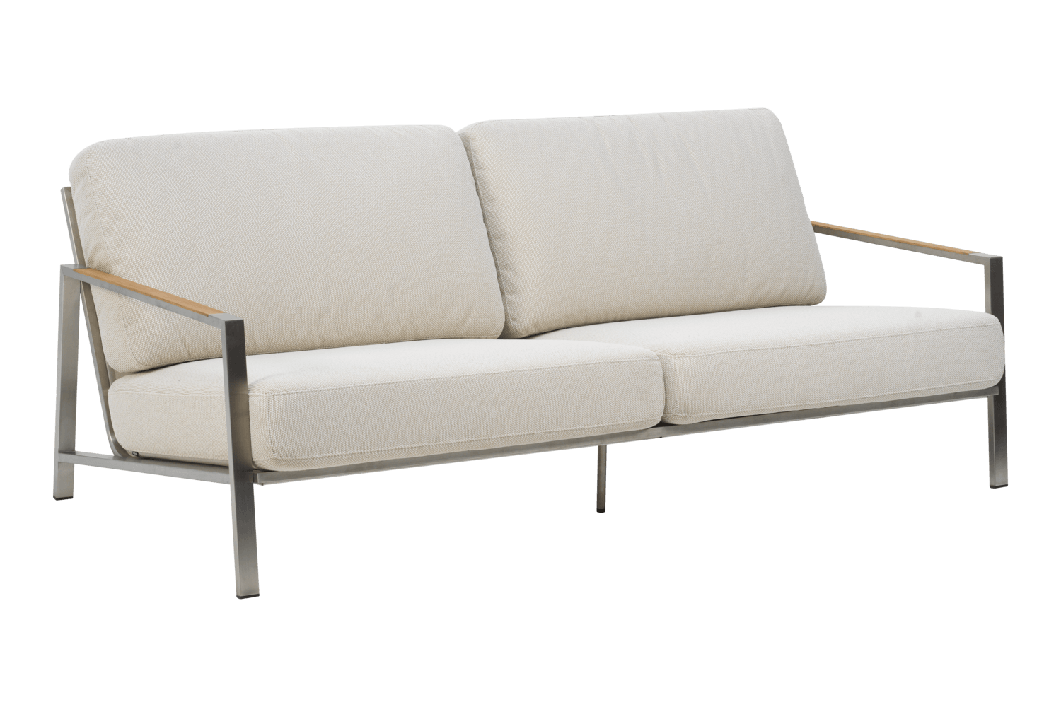 Naos 2,5-sits soffa rostfritt stål/dot beige Brafab