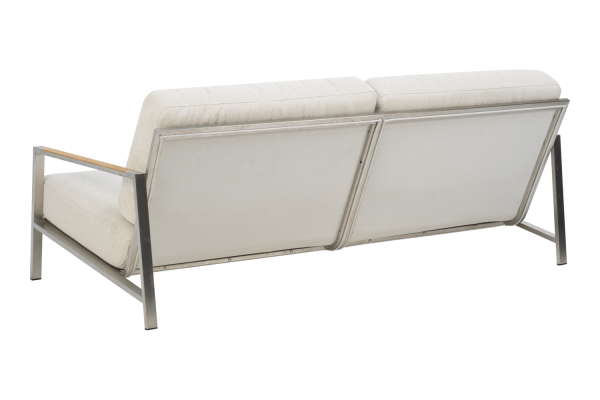 Naos 2,5-sits soffa rostfritt stål/dot beige Brafab