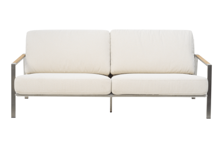 Naos 2,5-sits soffa rostfritt stål/dot beige Brafab