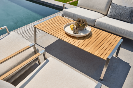 Naos 2,5-sits soffa rostfritt stål/dot beige Brafab