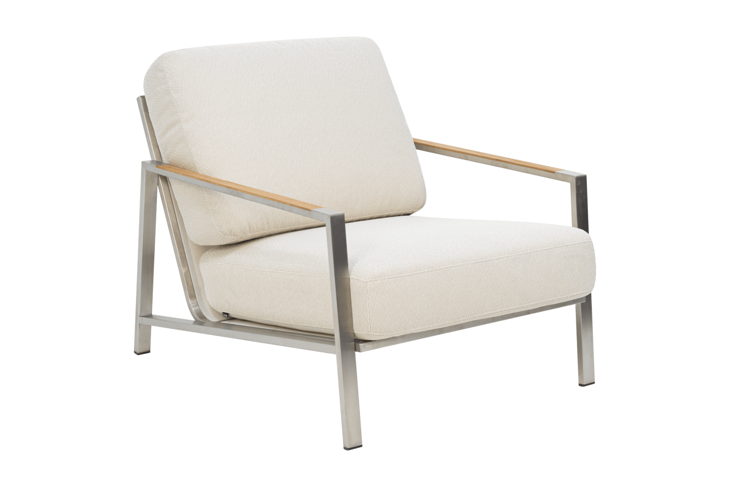 Naos fåtölj rostfritt stål/dot beige Brafab