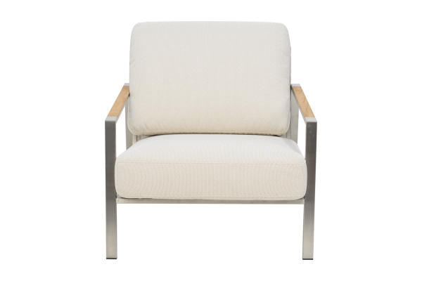 Naos fåtölj rostfritt stål/dot beige Brafab