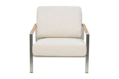 Naos fåtölj rostfritt stål/dot beige Brafab