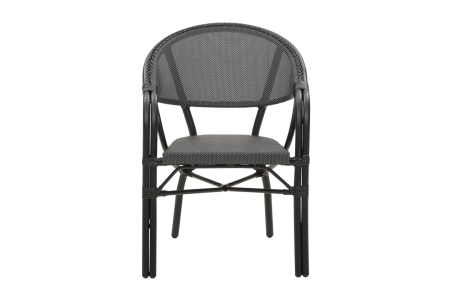 Parterre karmstol svart Brafab