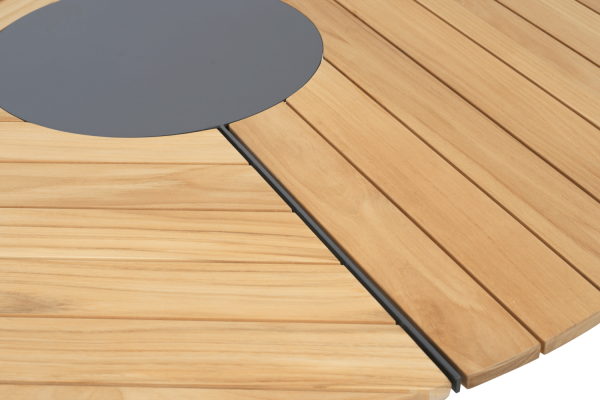 Peace Wood matbord Ø150x73 cm antracit/natur Brafab