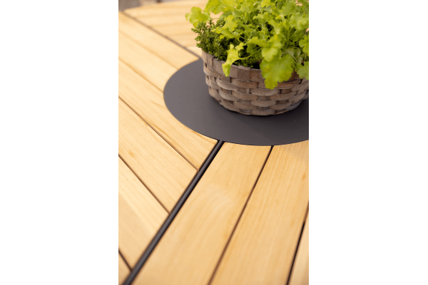 Peace Wood matbord Ø150x73 cm antracit/natur Brafab