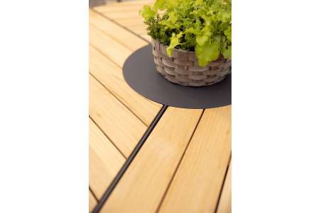 Peace Wood matbord Ø150x73 cm antracit/natur Brafab