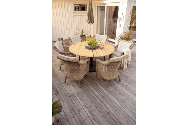 Peace Wood matbord Ø150x73 cm antracit/natur Brafab