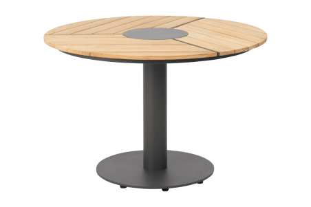 Peace Wood matbord Ø110x73 cm antracit/natur Brafab