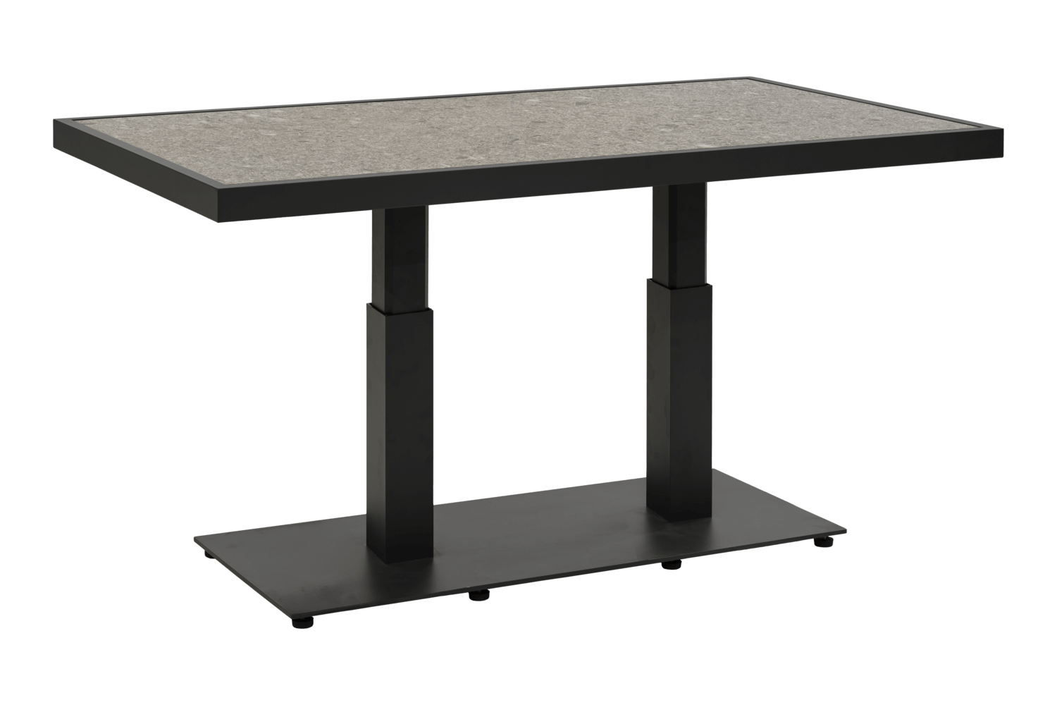 Scale soffbord 140x85x49/73 cm svart/grå keramik Brafab