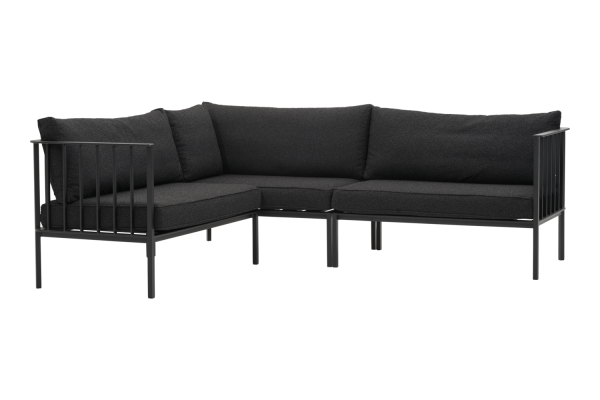 Upper hörnsoffa svart/teddy black Brafab