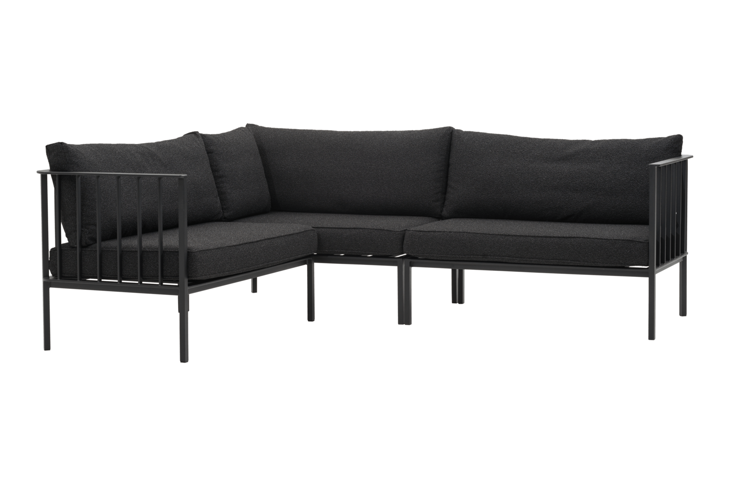 Upper hörnsoffa svart/teddy black Brafab