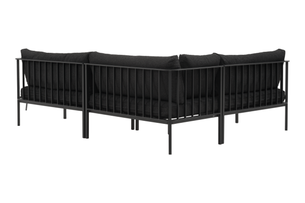 Upper hörnsoffa svart/teddy black Brafab