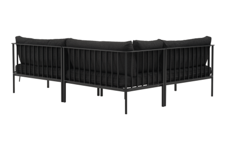 Upper hörnsoffa svart/teddy black Brafab