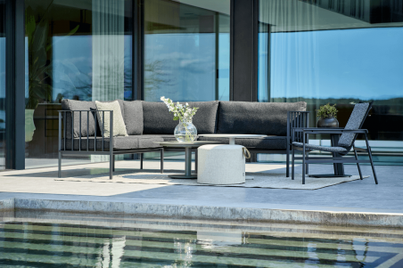 Upper hörnsoffa svart/teddy black Brafab