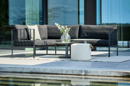 Upper hörnsoffa svart/teddy black Brafab