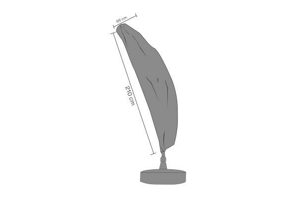 Möbelskydd parasoll Ø265 H75 cm svart - vattentät Brafab