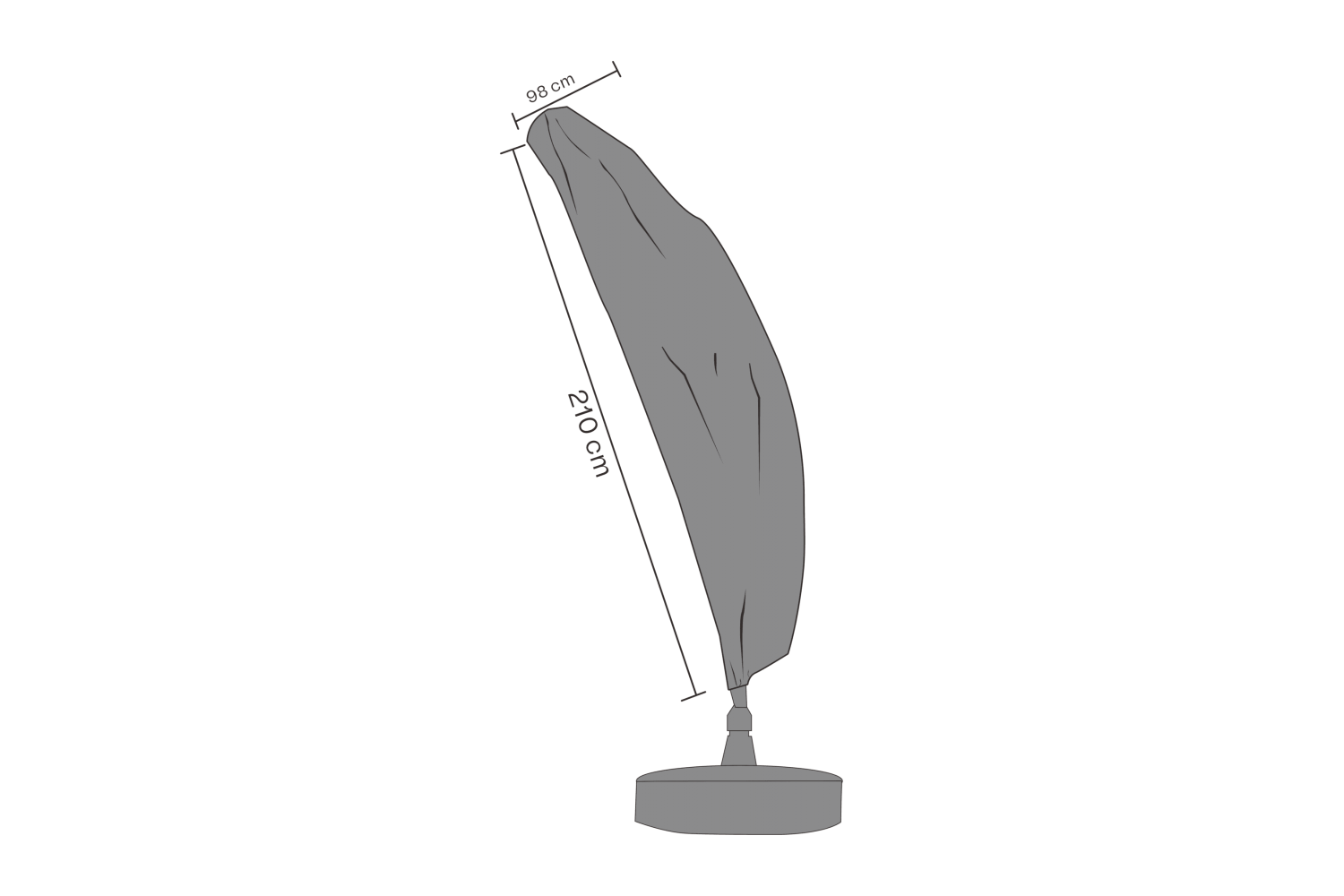 Möbelskydd parasoll Ø265 H75 cm svart - vattentät Brafab